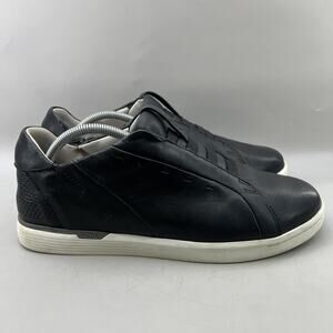 Kizik New York Hands Free Slip On Shoes Men Size 11.5 Wide Black Leather Sneaker